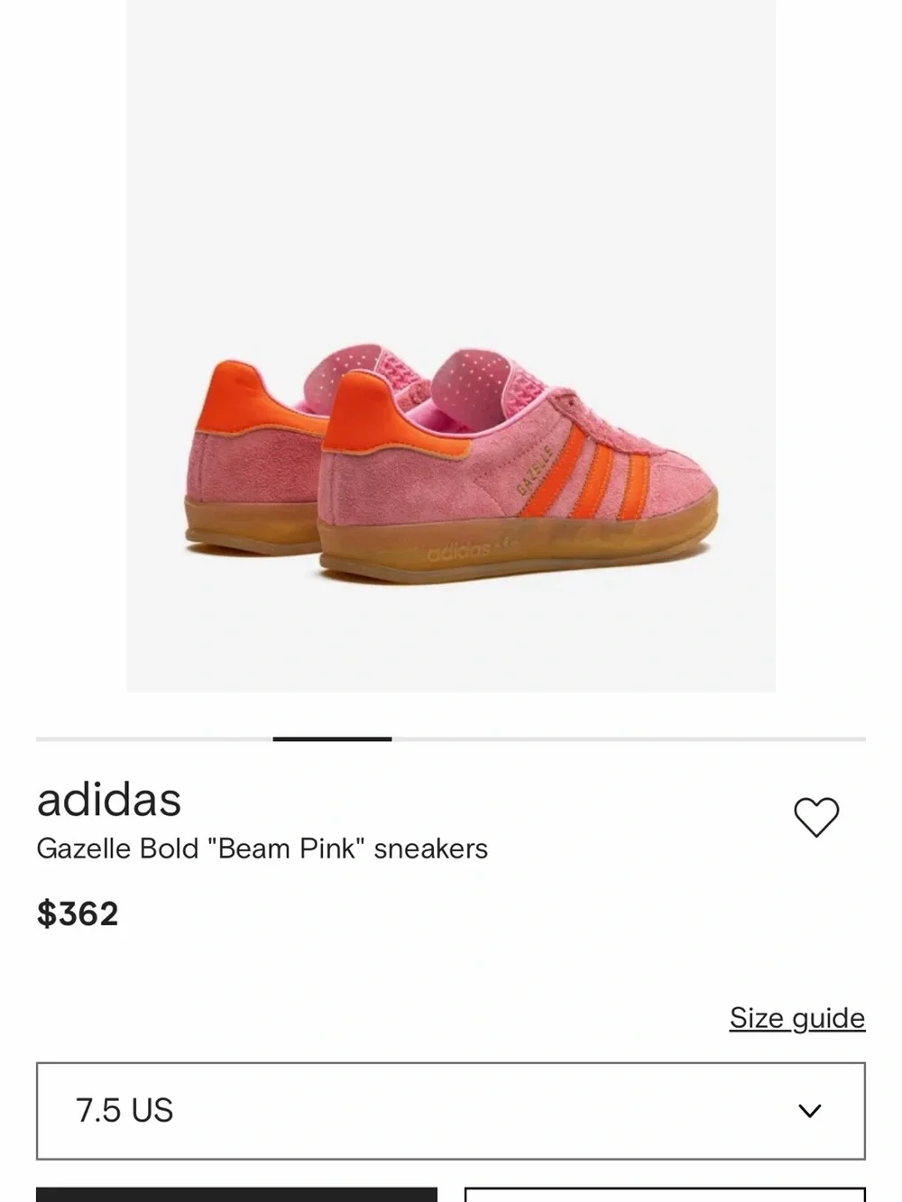 adidas Gazelle Indoor 'Beam Pink Solar Red' women’s size 7.5